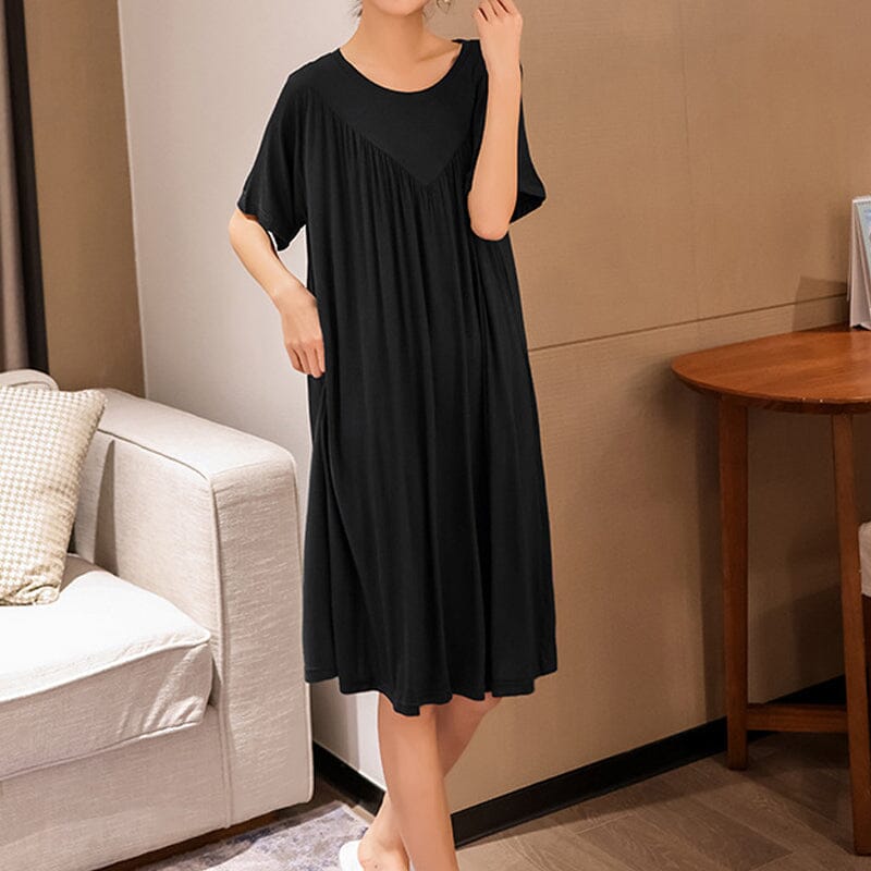 Super Soft Comfortable Short Sleeve Loose Pajama Dress