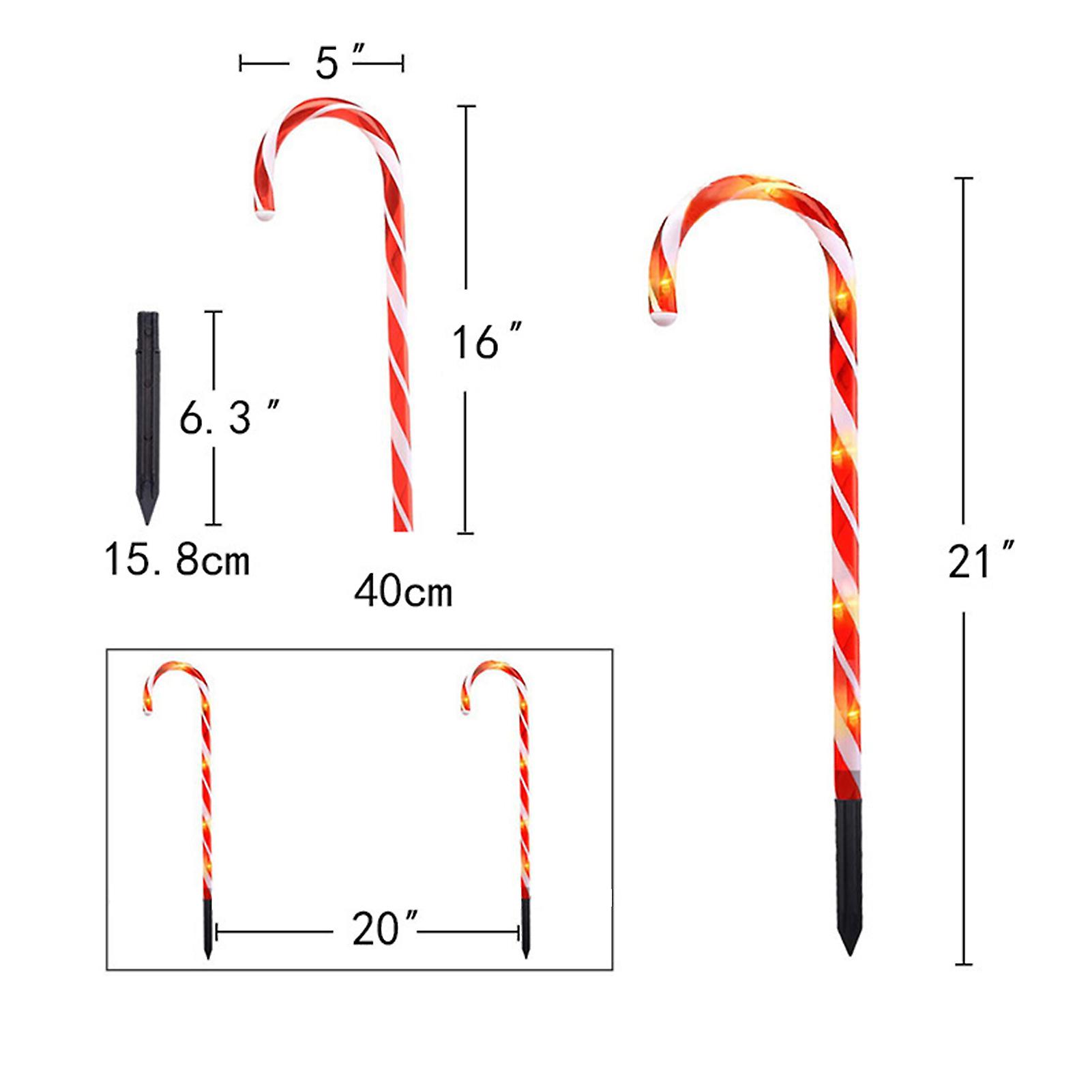 Christmas Yard Cane Lights， Candy 10 Pack Cane Pathway Lights Christmas Decorative Lights For Xmas Holiday Party Walkway Patio Garden Decor No.319794