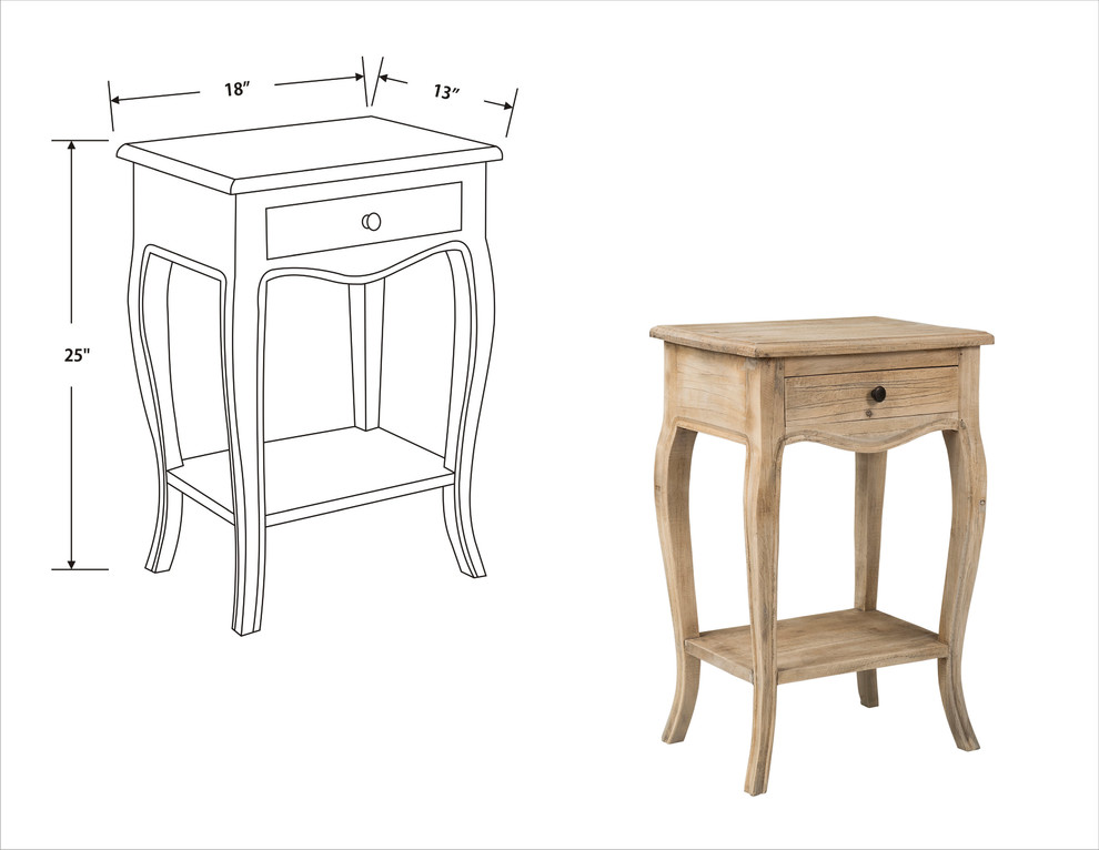 East at Main Bishop Brown Rectangular Rubberwood Accent Table   Farmhouse   Side Tables And End Tables   by East at Main  Houzz