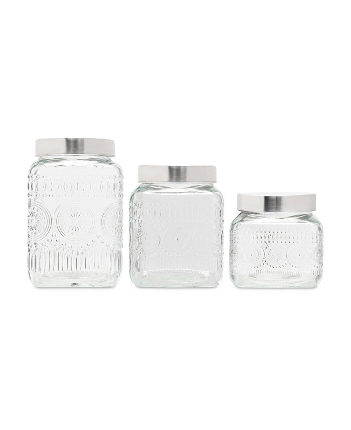 Style Setter Retro Design Glass Canister Set 3 Piece