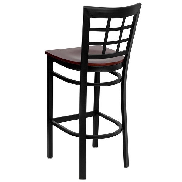 Window Back Metal Restaurant Barstool - 16