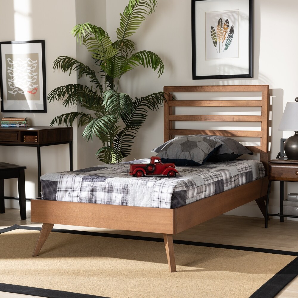 Shiro Mid Century Modern Wood Platform Bed