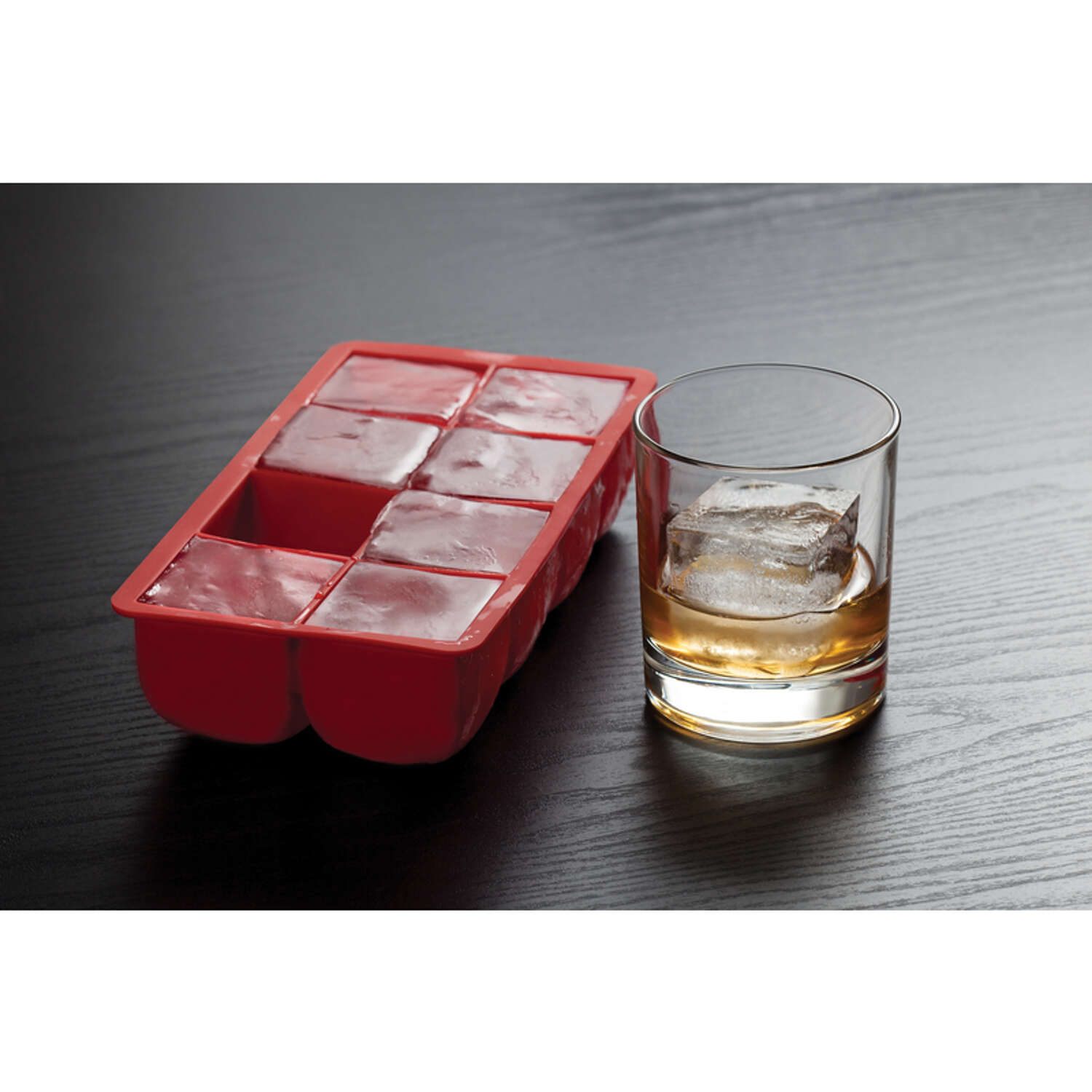 Harold Import Red Silicone Ice Cube Tray 8 cubes