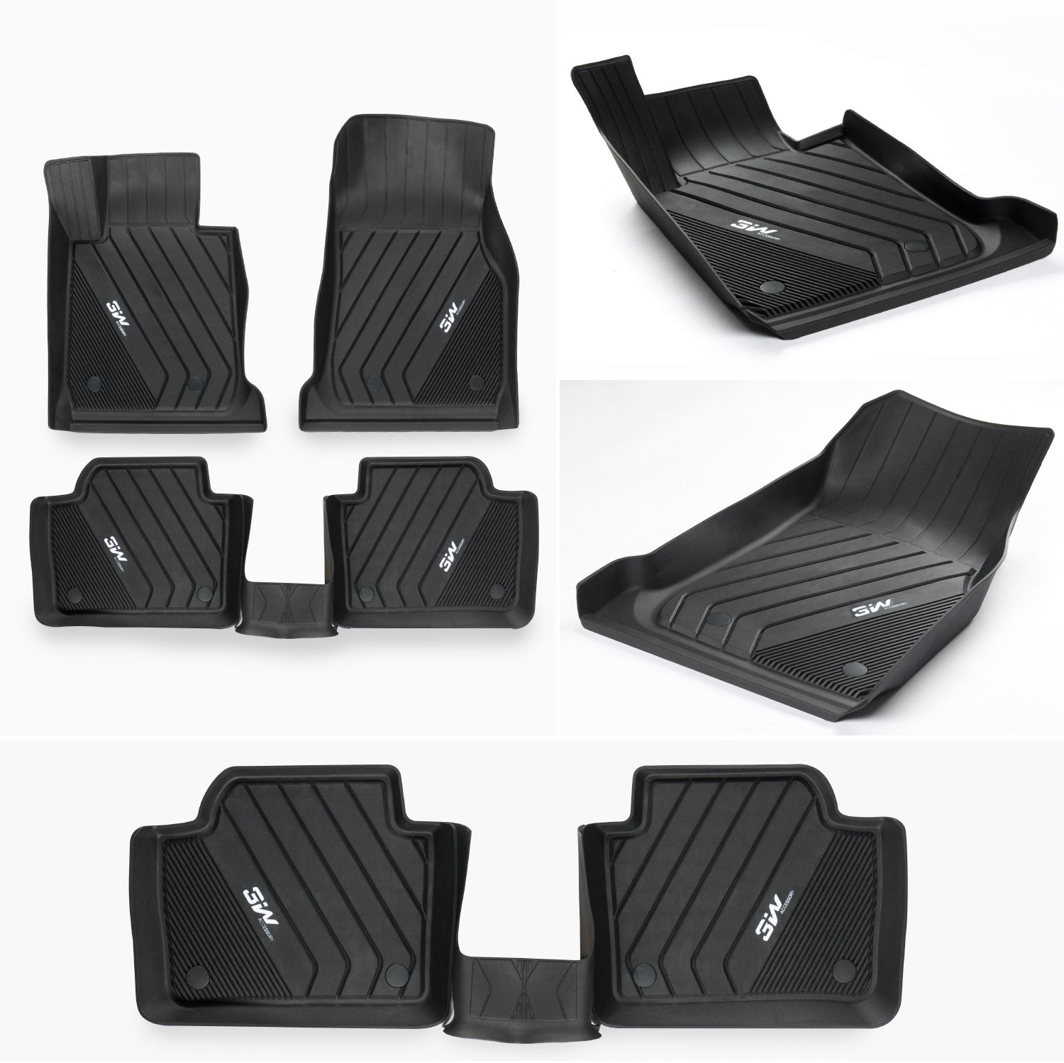 3W Floor Mats for BMW 3 Series G20 (2019-2023) All Weather Heavy Duty Auto Floor Liners Custom Fit 320i 328i 335i Floor Mats Liner Carpet， Black