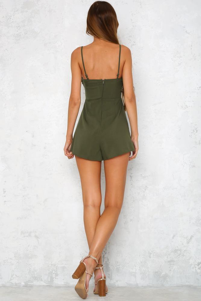 Hello Honolulu Romper Khaki