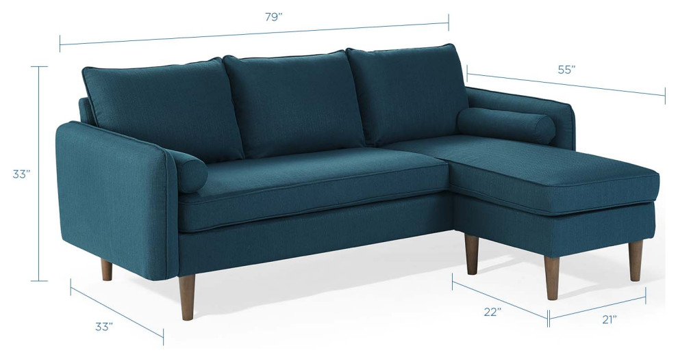 Revive Upholstered Right or Left Sectional Sofa   Midcentury   Sectional Sofas   by House Bound  Houzz