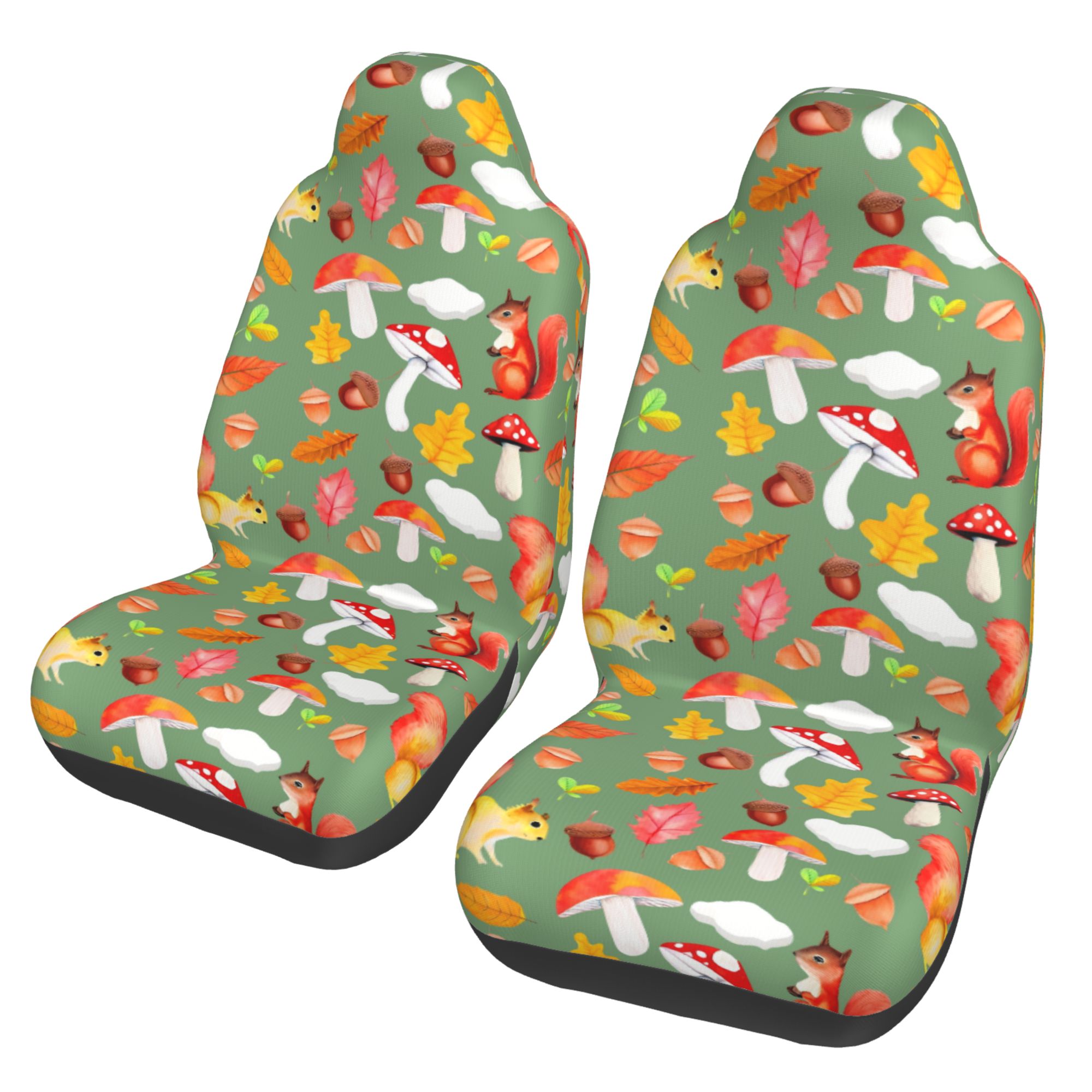 ZICANCN Car Seat Cover Fall Squirrel Print Car Front Seat Covers Protectors ， Automotive Seat Covers for Cars Trucks Suv