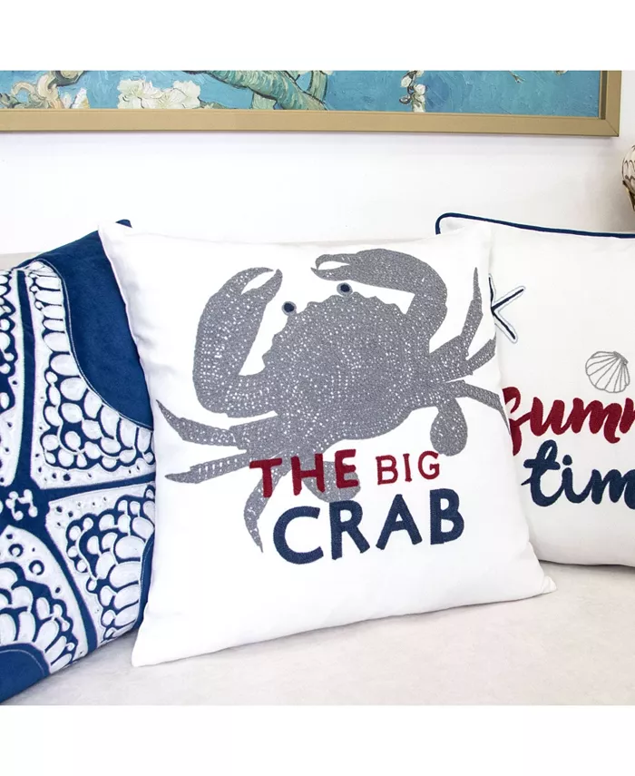 Homey Cozy Crab 20 x 20 Decorative Pillow