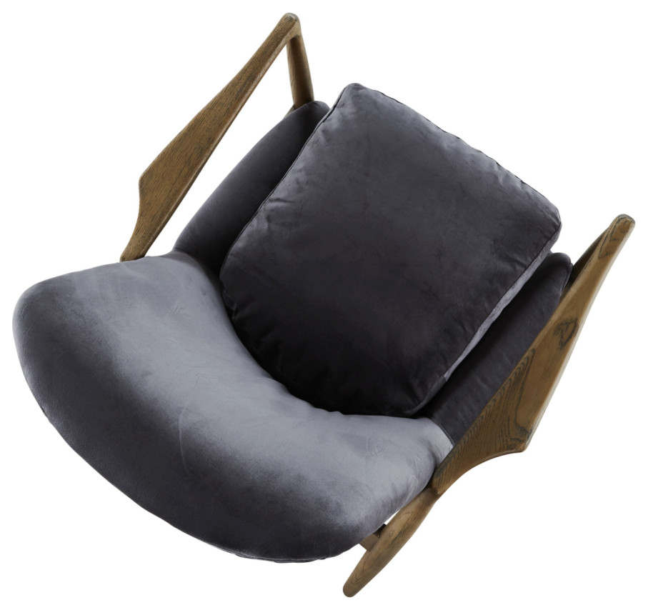 Gray Velvet Armchair  Andrew Martin Crispin   Midcentury   Armchairs And Accent Chairs   by Oroa   Distinctive Furniture  Houzz