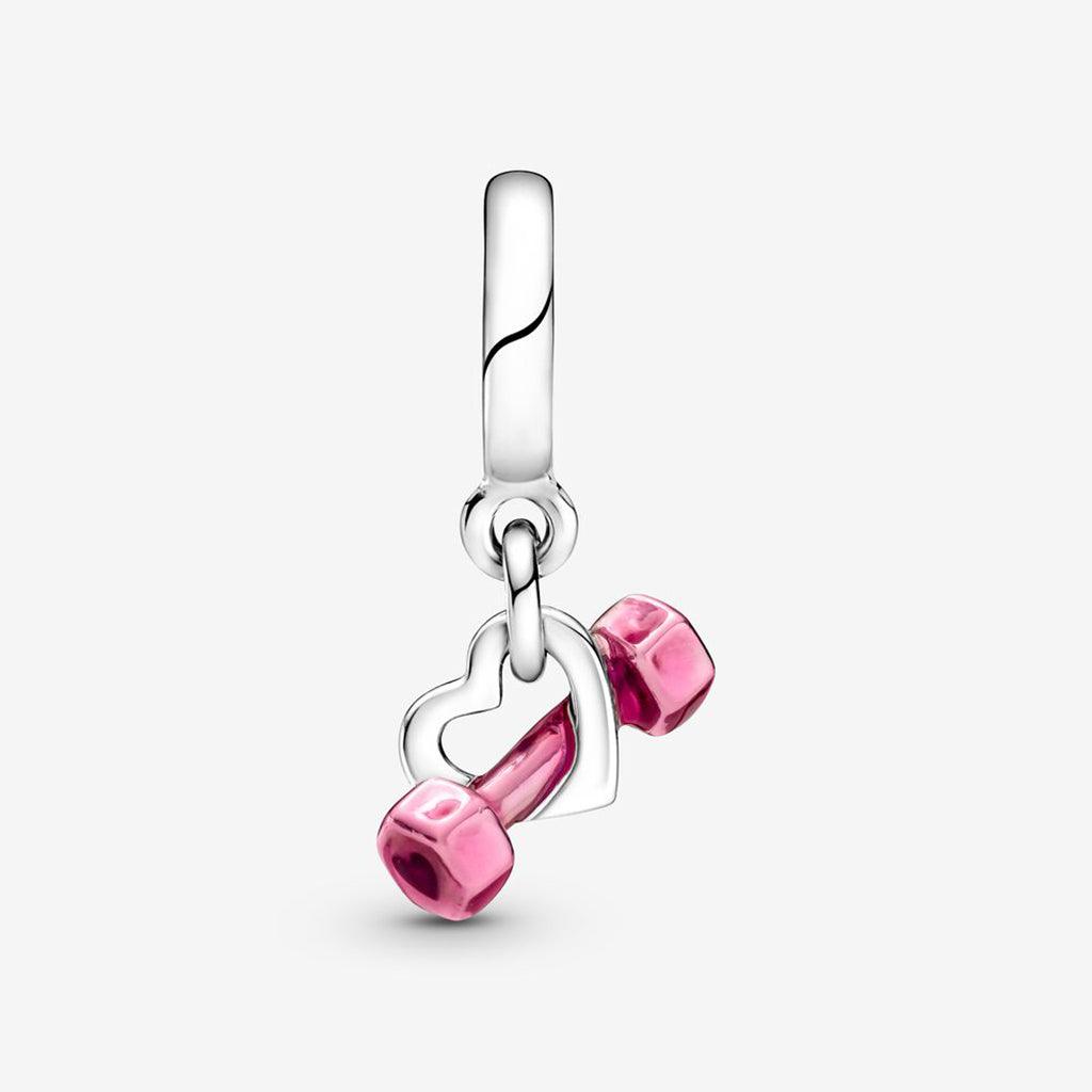 PANDORA  Dumbbell & Heart Dangle Charm