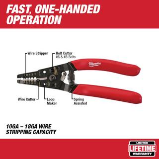 MW 7.75 in. Combination Electricians 6-in-1 Wire Strippers Pliers with Wire Strippers (2-Piece) 48-22-3079-48-22-6109