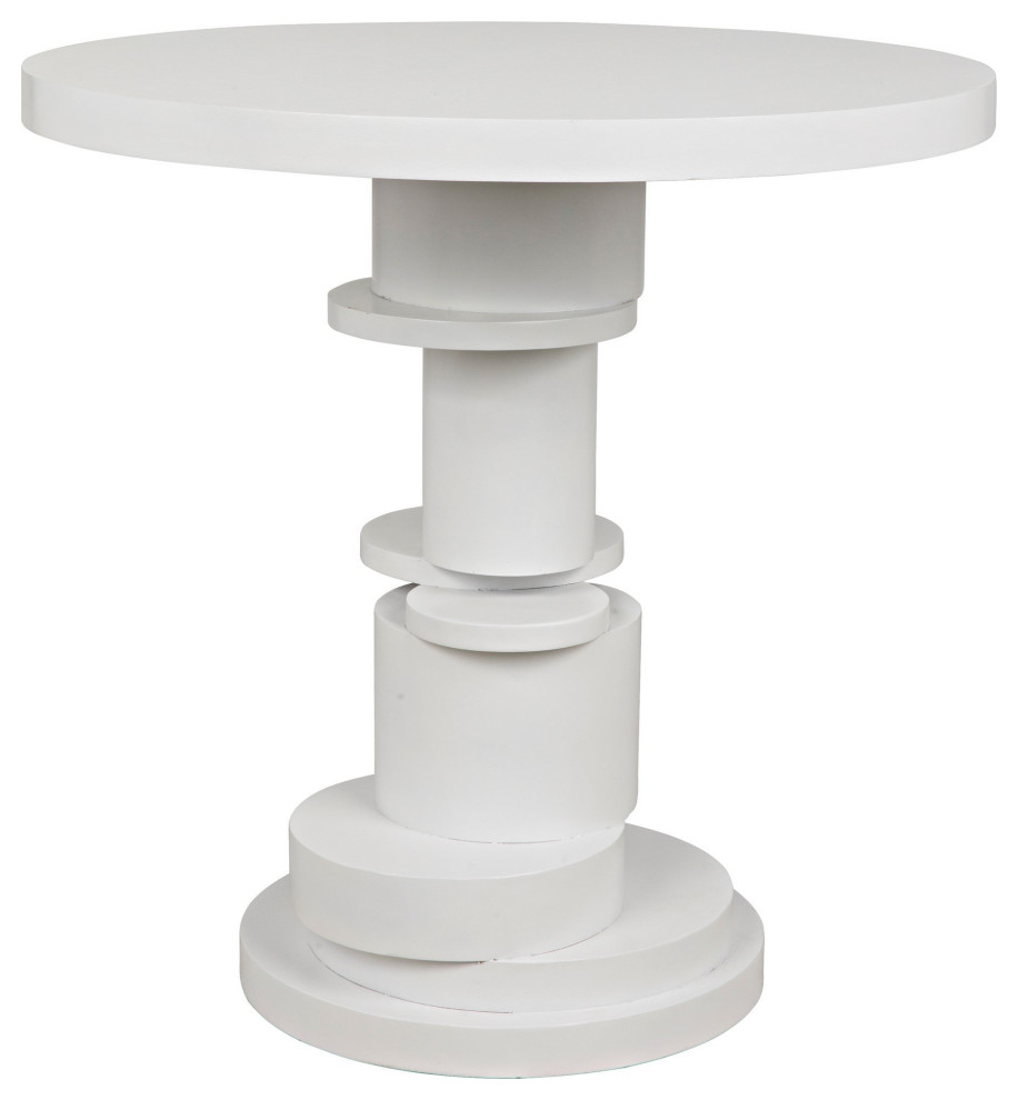 Noir Hugo Side Table  Solid White   Transitional   Side Tables And End Tables   by HedgeApple  Houzz