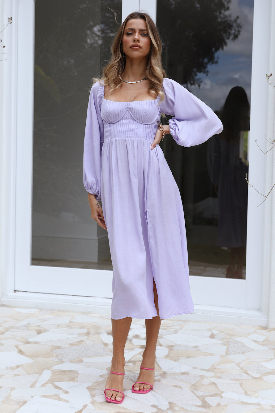 Gal Is Fun Midi Dress Lilac