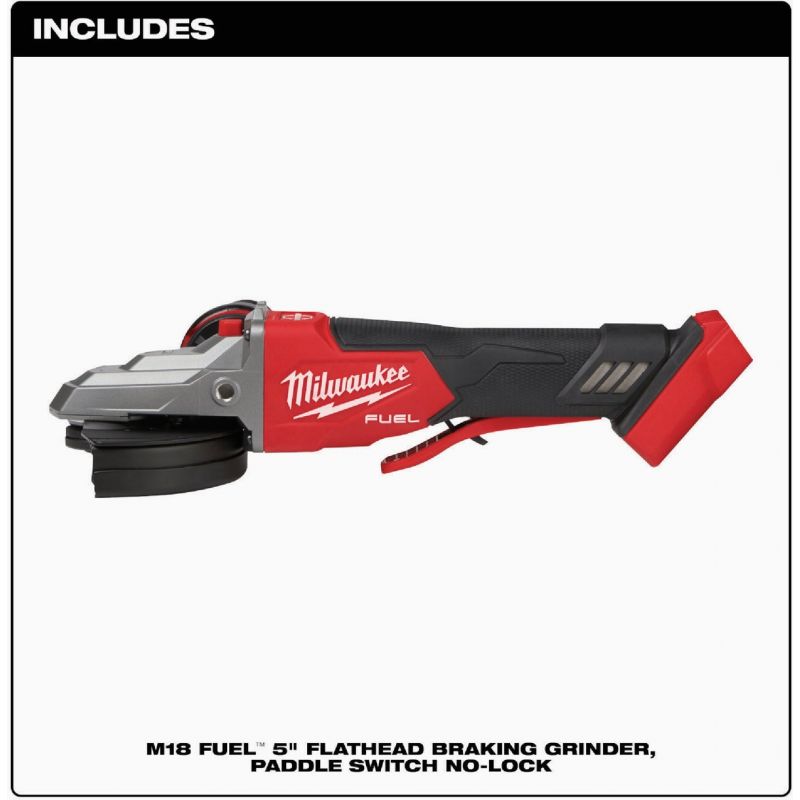 MW M18 FUEL Brushless Flathead Braking Cordless Angle Grinder