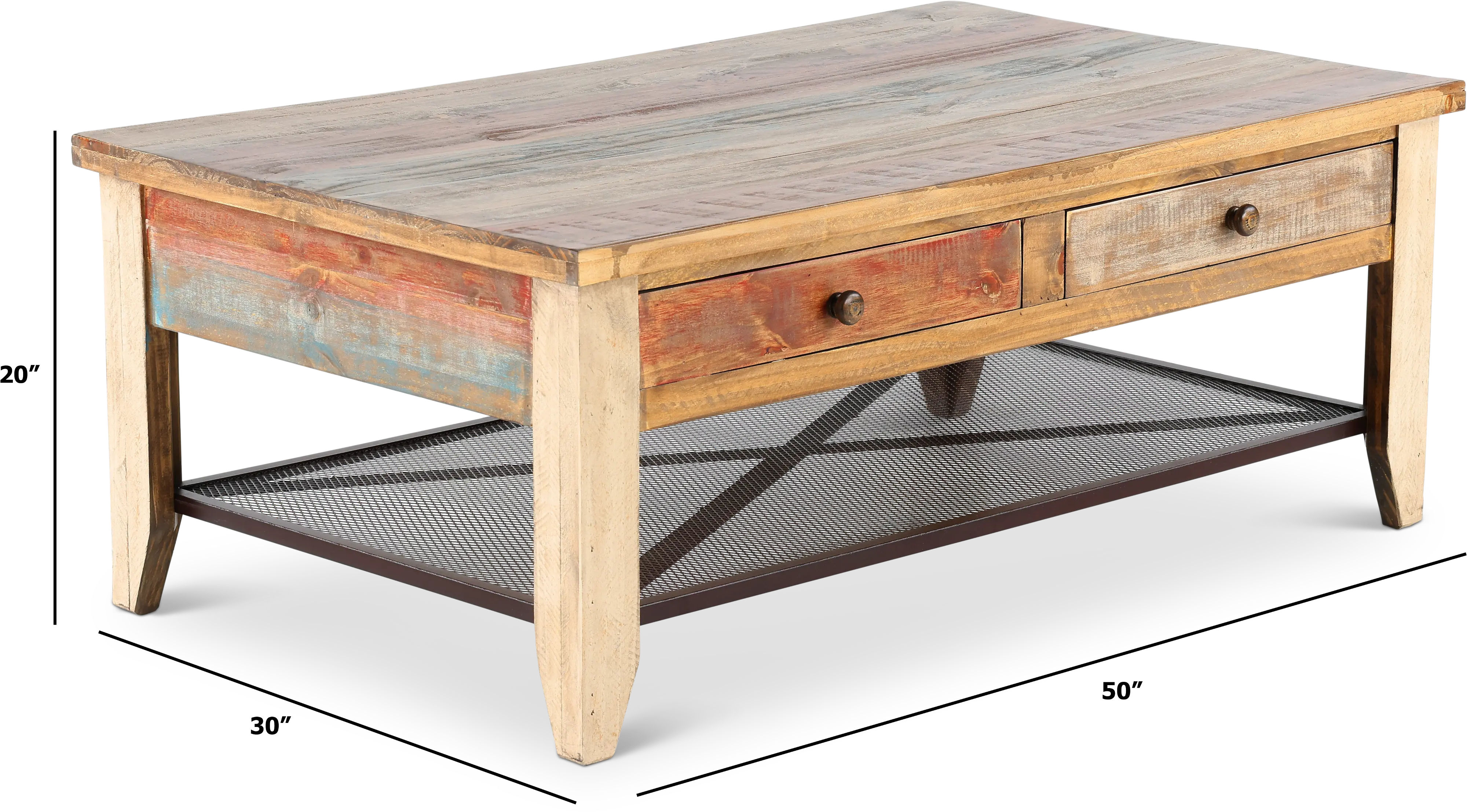 Tanmeron Pine Two Tone Wood Coffee Table