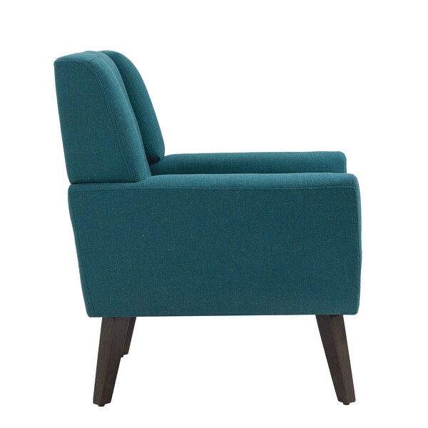 Modern Cotton Linen Upholstered Armchair Tufted Accent Chair