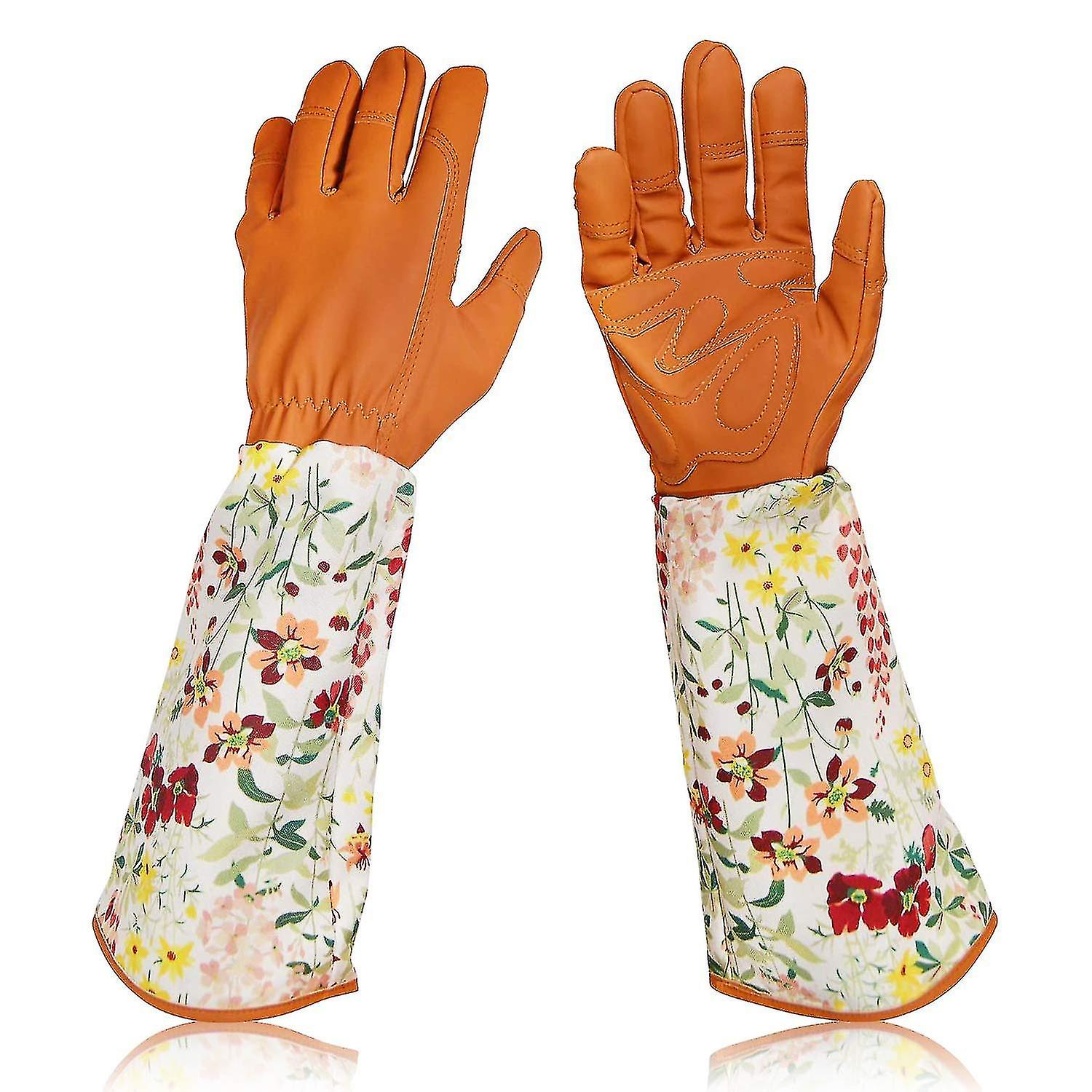 Long Garden Gloves For Women ， Garden Work Gloves With Long Sleeves， Wrap Your Arms Until The Elbow (orange)