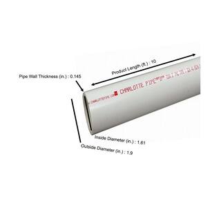 Charlotte Pipe 1-12 in. x 10 ft. PVC Schedule 40 DWV Pipe PVC071120600