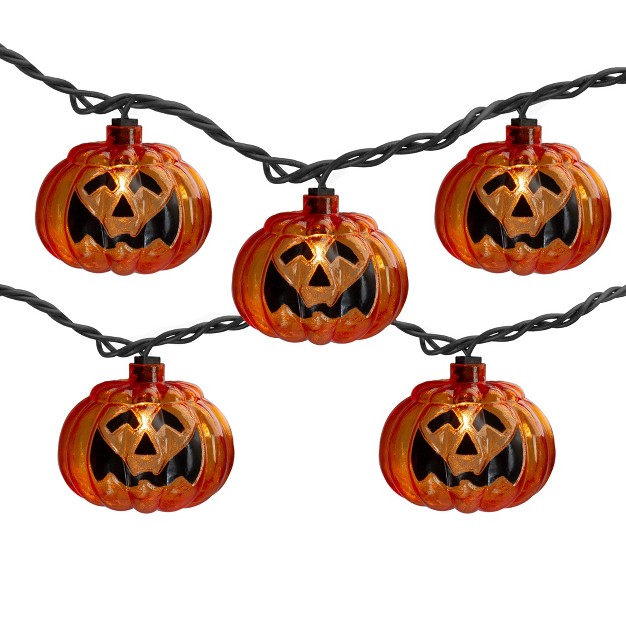 Northlight 10 count Jack O Lantern Shaped Halloween Lights 7 5ft Black Wire