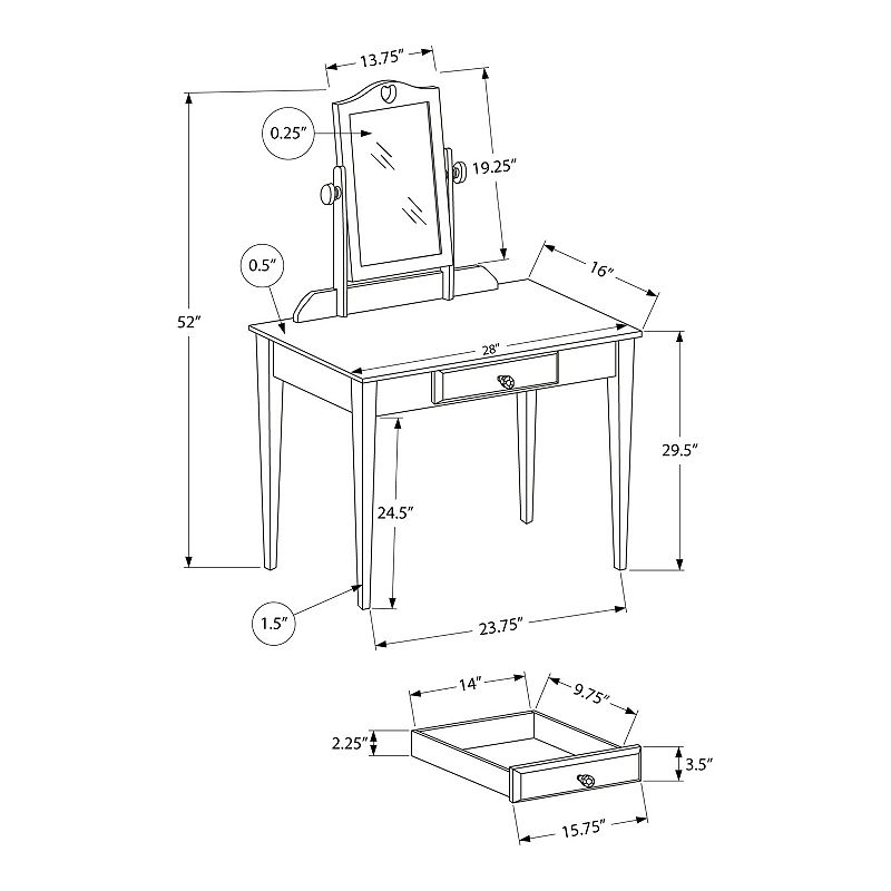 Monarch Vanity Table