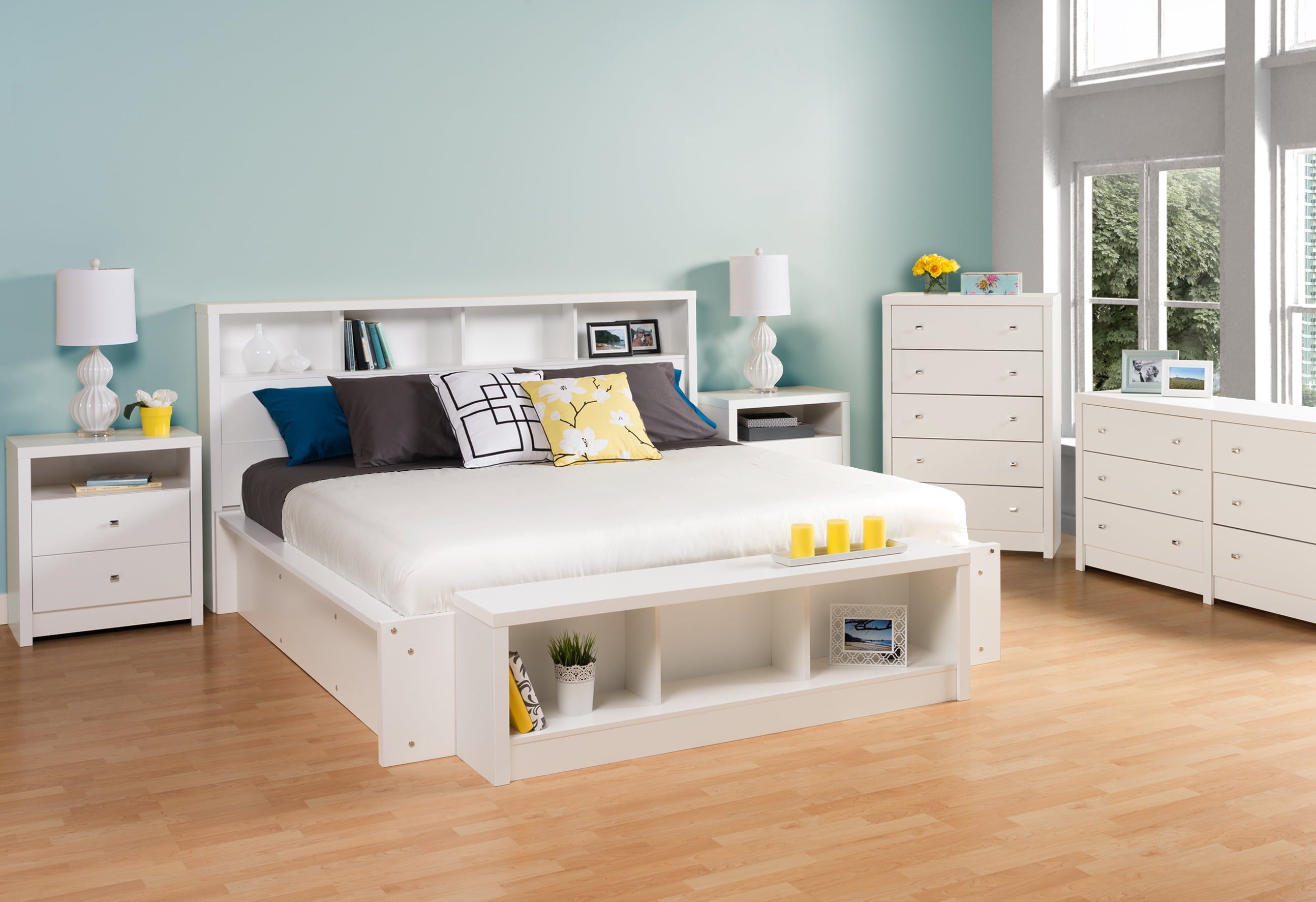 Prepac Calla Cosmopolitan Tall 2-Drawer Bedroom Nightstand, White