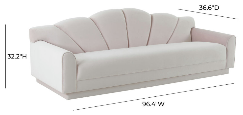 TOV Furniture Bianca Blush Velvet Sofa   Contemporary   Sofas   by Kolibri Decor  Houzz