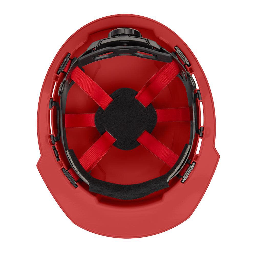 MW Red Front Brim Hard Hat with 6pt Ratcheting Suspension Type 1 Class E 48-73-1128 from MW