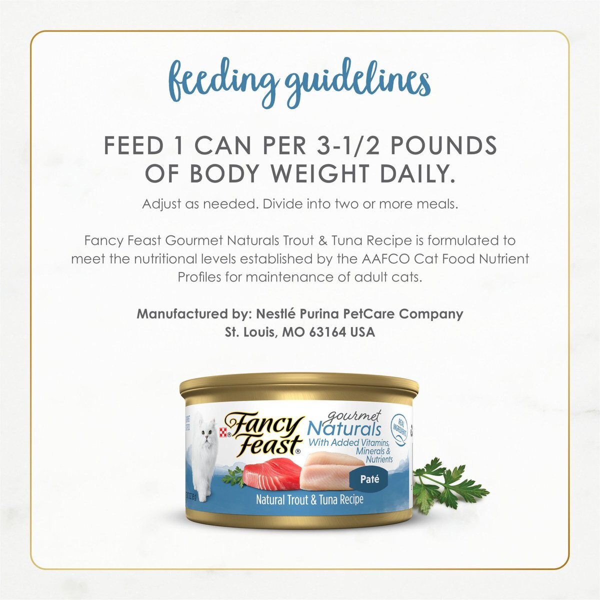 Fancy Feast Gourmet Naturals Trout and Tuna Recipe Pate Canned Cat Food