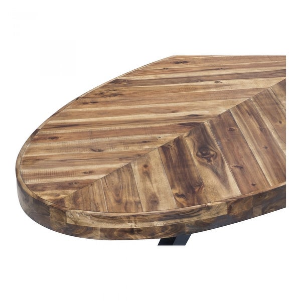 Macari Paris Rustic Oval Acacia Wood Coffee Table