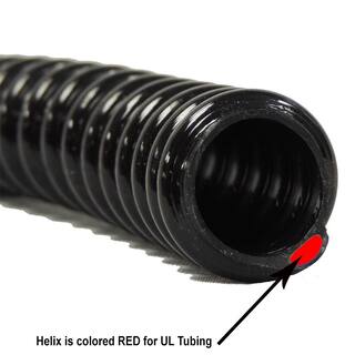 HYDROMAXX 12 in. Dia x 100 ft. UL Sizing Black Non Kink Corrugated Flexible PVC Pond Tubing 1202012100