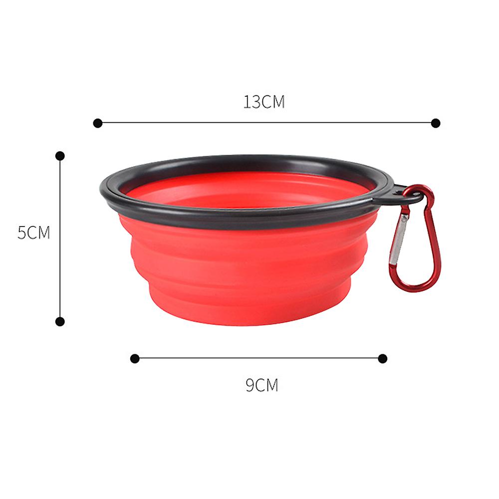 Collapsible Dog Bowl ， 2 Pack Travel Dog Bowls For Cats and Dogs， Folding Dog Bowls Food Dishes With Carabiner Clip-black+red