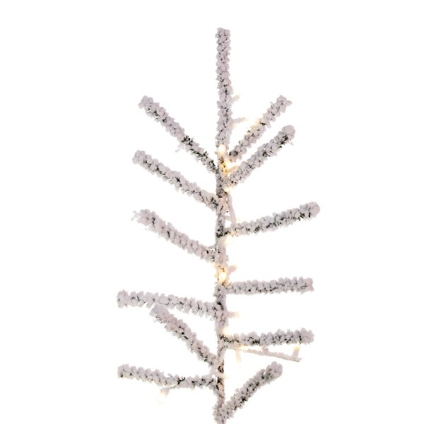 Vickerman 9' x 73 Flocked Pistol Pine Artificial Prelit Christmas Tree，Warm White 3mm Low Voltage LED Wide Angle Lights.