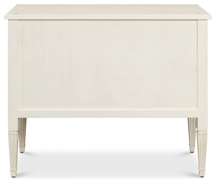 Antoinette Chest Of 2 Drawers Distressed White   Traditional   Accent Chests And Cabinets   by Sideboards and Things  Houzz