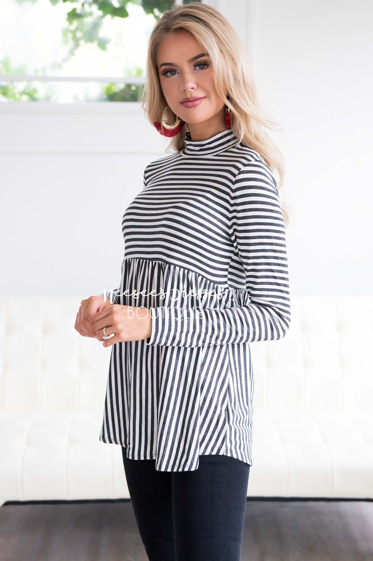 Down Town Dreams Striped Babydoll Top