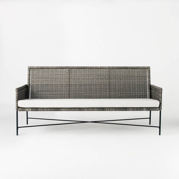 Wicker amp Metal X Frame Patio Sofa Designed With Studio Mcgee