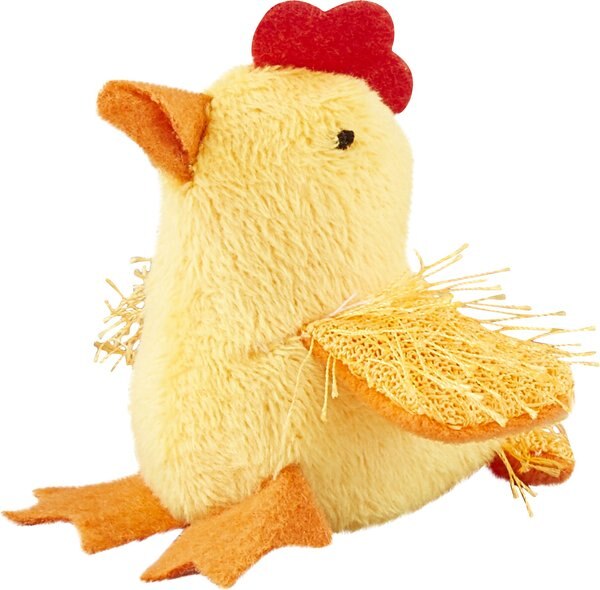 Multipet Look Who's Talking Chicken Plush Cat Toy with Catnip