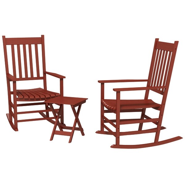 Outdoor Rocking Chair Set of 2 with Side Table