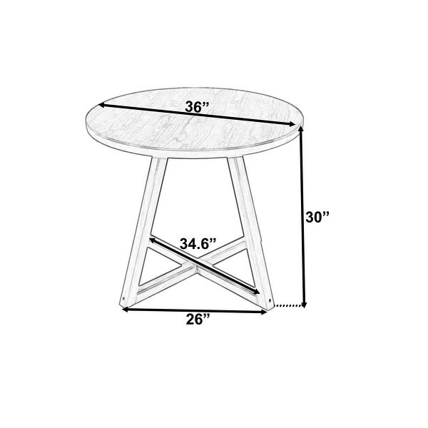 Wood Round Dining Table with X-shape Legs