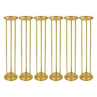 YIYIBYUS 39.4 in. x 7.87 in. x 7.87 in. Outdoor Gold Metal Floor Flower Plant Stands Round Wedding Flower Display Stand (6-Pack) JJOU7A6MWDZJ8