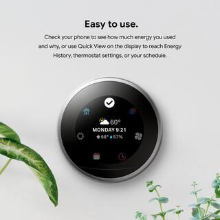 Google Nest Learning Thermostat - Smart Wi-Fi Thermostat - Copper T3021US