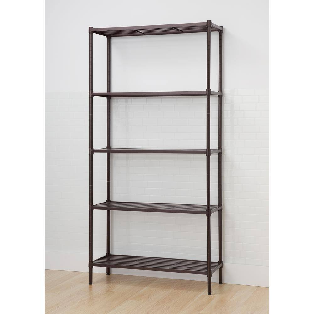 Trinity Bronze 5-Tier Steel Wire Shelving Unit (36 in. W x 72 in. H x 14 in. D) TBFPBR-2502