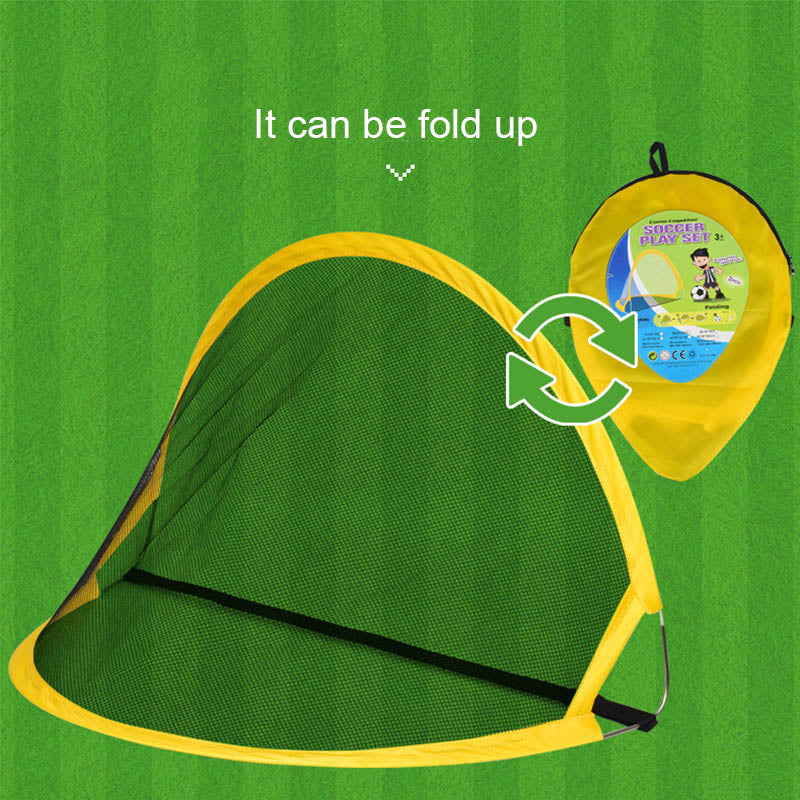 alextreme 2Pcs Soccer Football Goal Net Kit Set Foldable Training Goal Net Tent Kids Indoor Outdoor Play Toys Ball Games