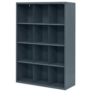 Sandusky Steel 12-Cube Organizer in Charcoal (66 in. H x 46 in. W x 18 in. D) IC00461866-02