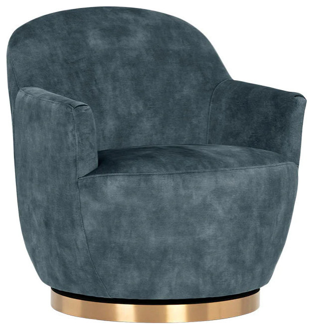 Nellis Swivel Lounge Chair  Nono Petrol   Contemporary   Indoor Chaise Lounge Chairs   by Virgil Stanis Design  Houzz