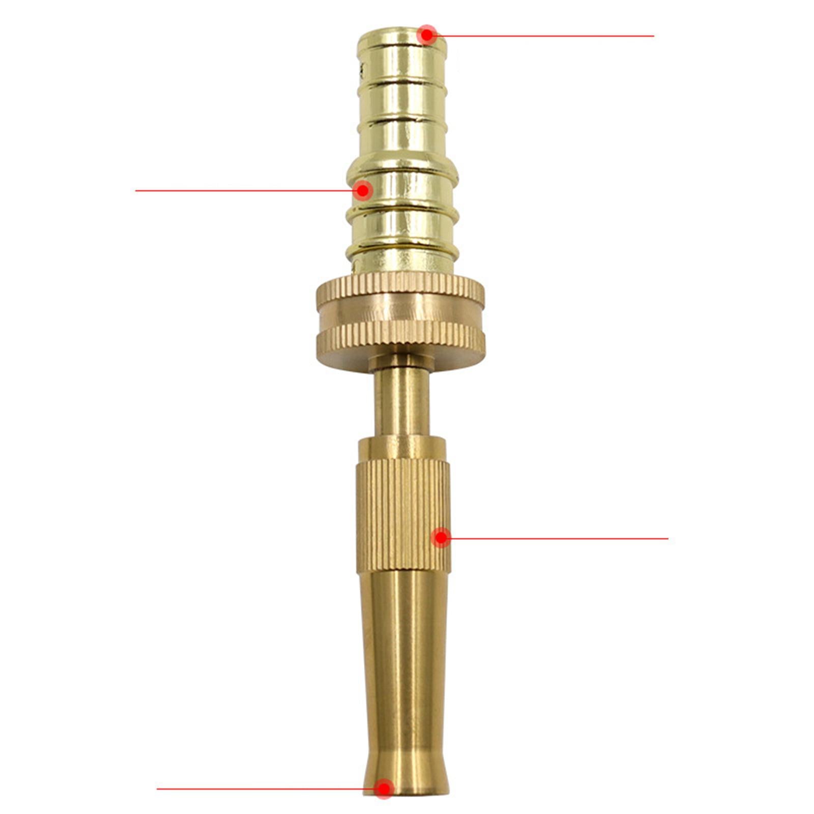 Brass Adjustable Hose Nozzle High Power Jet Sprayer Pressure Spray Attachment Quick Connector Garden Hose Nozzle for Home Cleaning