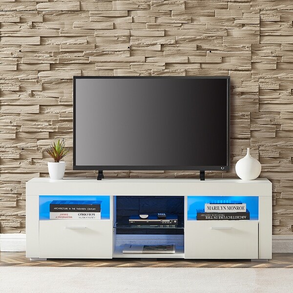 Merax 51.2-inch Modern 16-light LED TV Stand