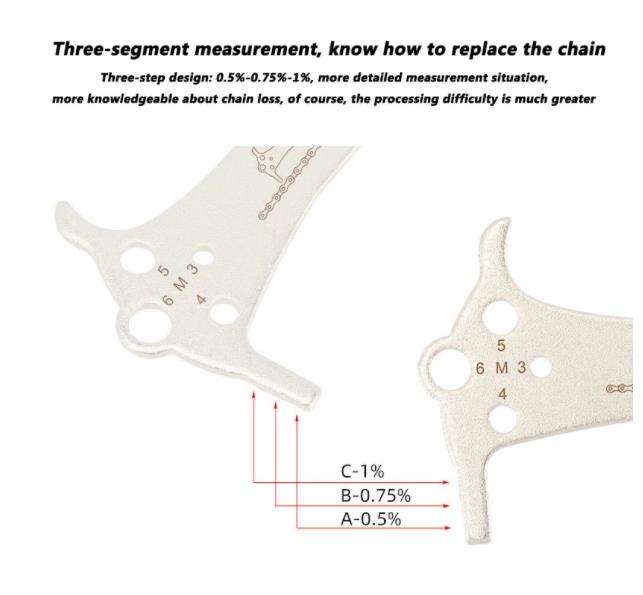 Road Chain Wear Indicator Gauge Measurement Ruler Checker Mountain Bike Cycling for Outdoor Cycle Biking Entertainment