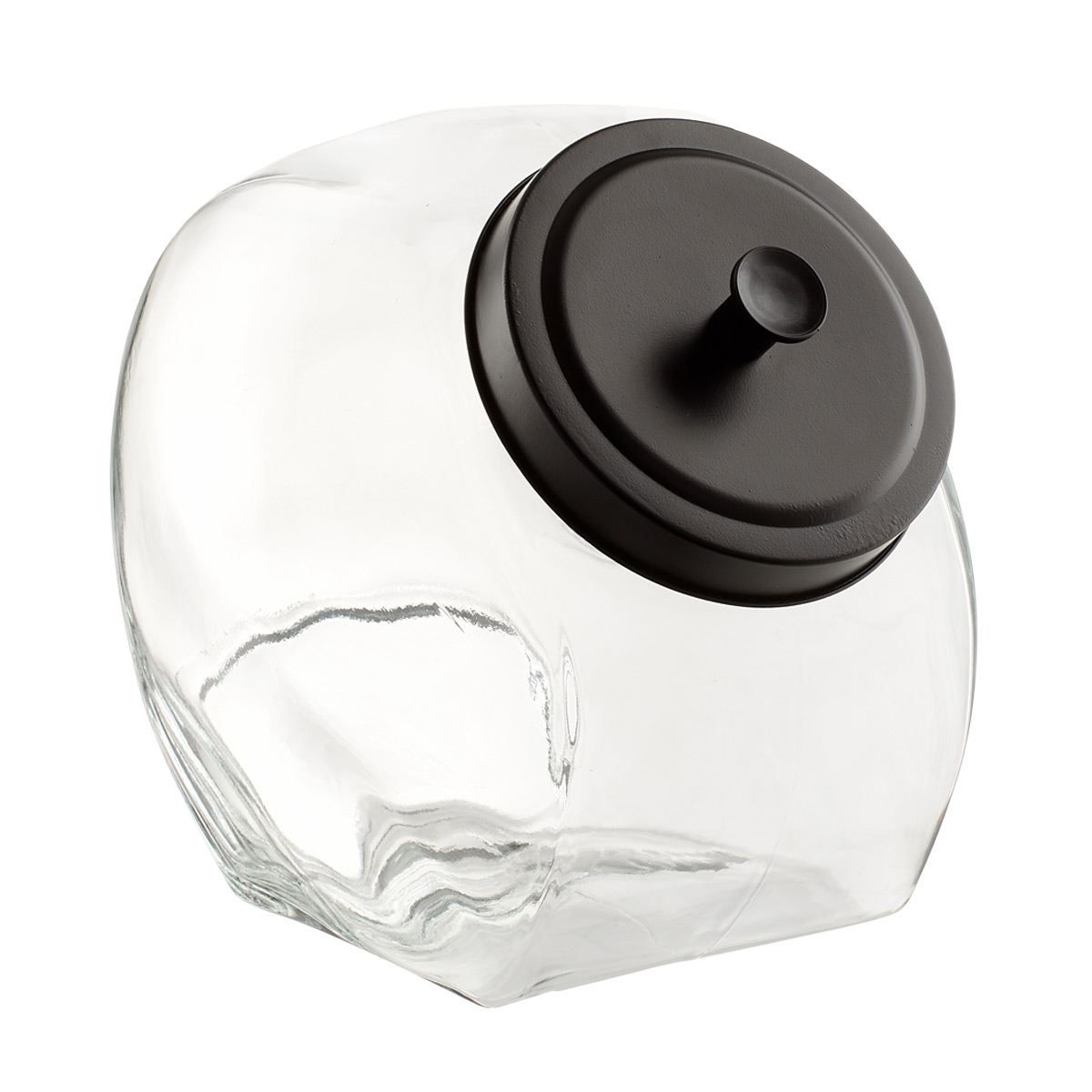 1 gal Glass Slant Jar with Matte Black Lid