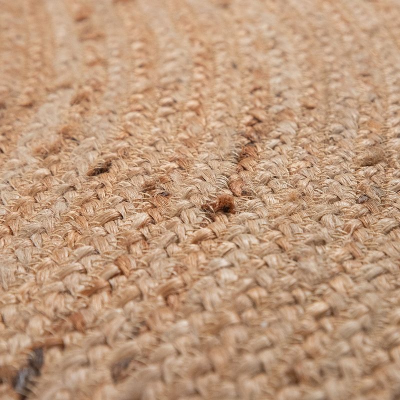 Hand-Woven Jute Rug with Natural Jute Fibers and Circles in Brown