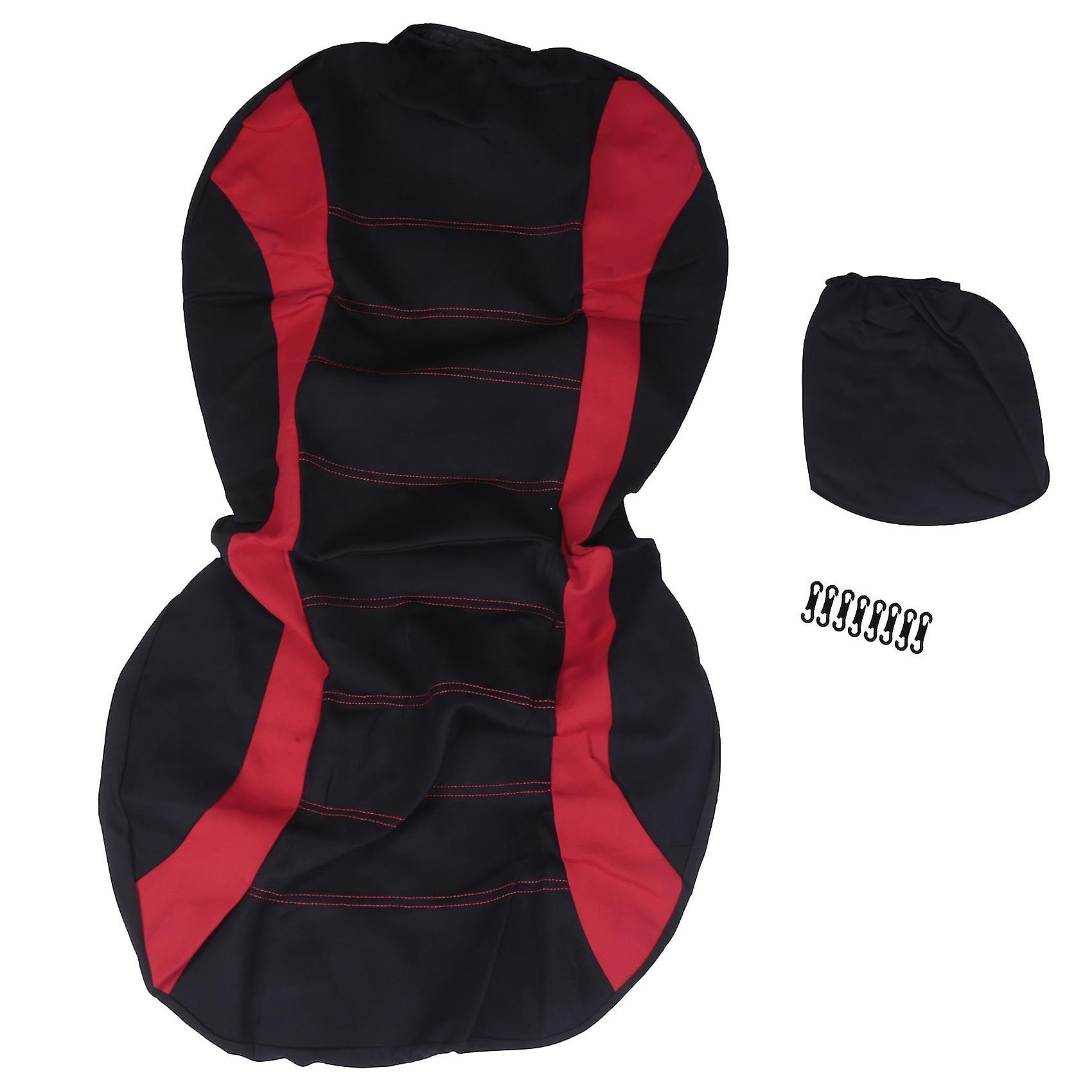 Front Car Covers Front Airbag Ready Sport Bucket Cover， 2-piece Set Automobiles Covers (black + Red